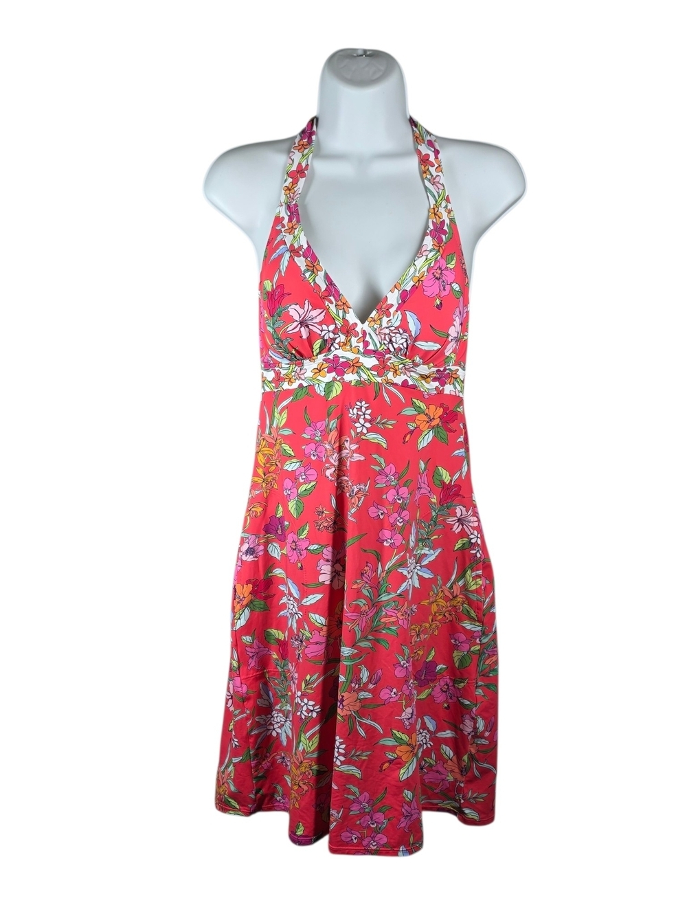 TOMMY BAHAMA FLORAL COVER-UP HALTER DRESS